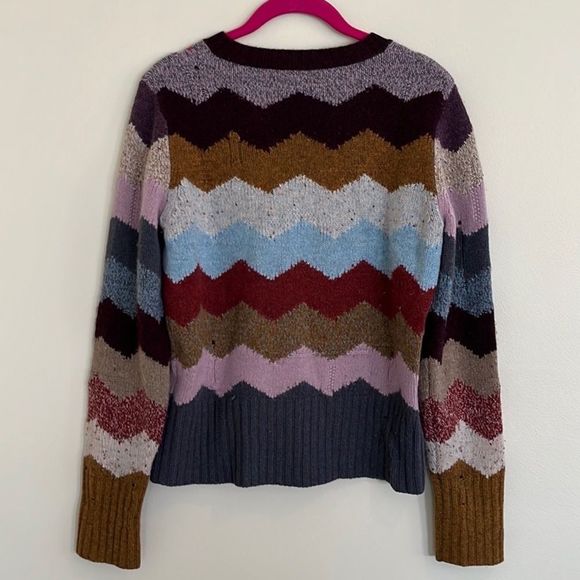 Marc Jacobs 100% cashmere distressed chevron Intarsia sweater top L - Picture 7 of 7